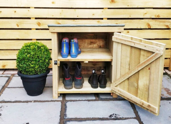 Chunky Wooden Welly Store Outdoor Shoe Storage Box