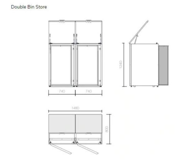Premium Wood & Steel Wheelie Bin Store  240L Capacity