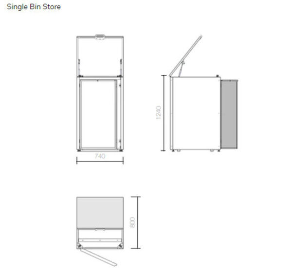Premium Wood & Steel Wheelie Bin Store  240L Capacity
