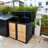 Premium Wood & Steel Wheelie Bin Store  240L Capacity
