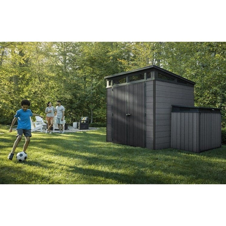 Keter Artisan 7x7 ft Pent Grey Plastic 2 door Shed with floor & 1 window - Image 3