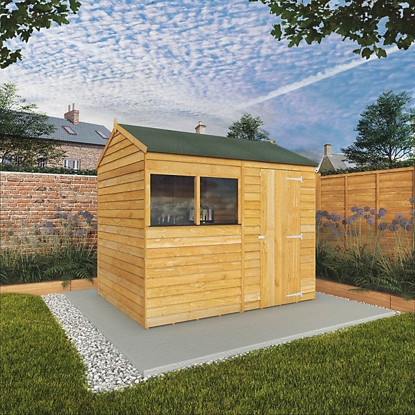 Mercia Overlap 8x6 ft Reverse apex Wooden Shed with floor & 2 windows - Image 6